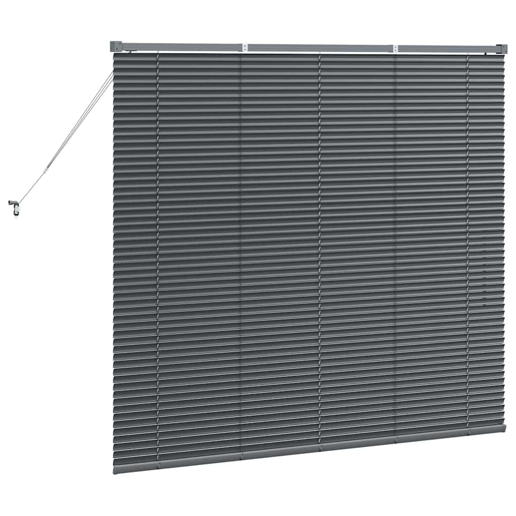 Window Blind with Curtains Manual Dark grey Aluminium